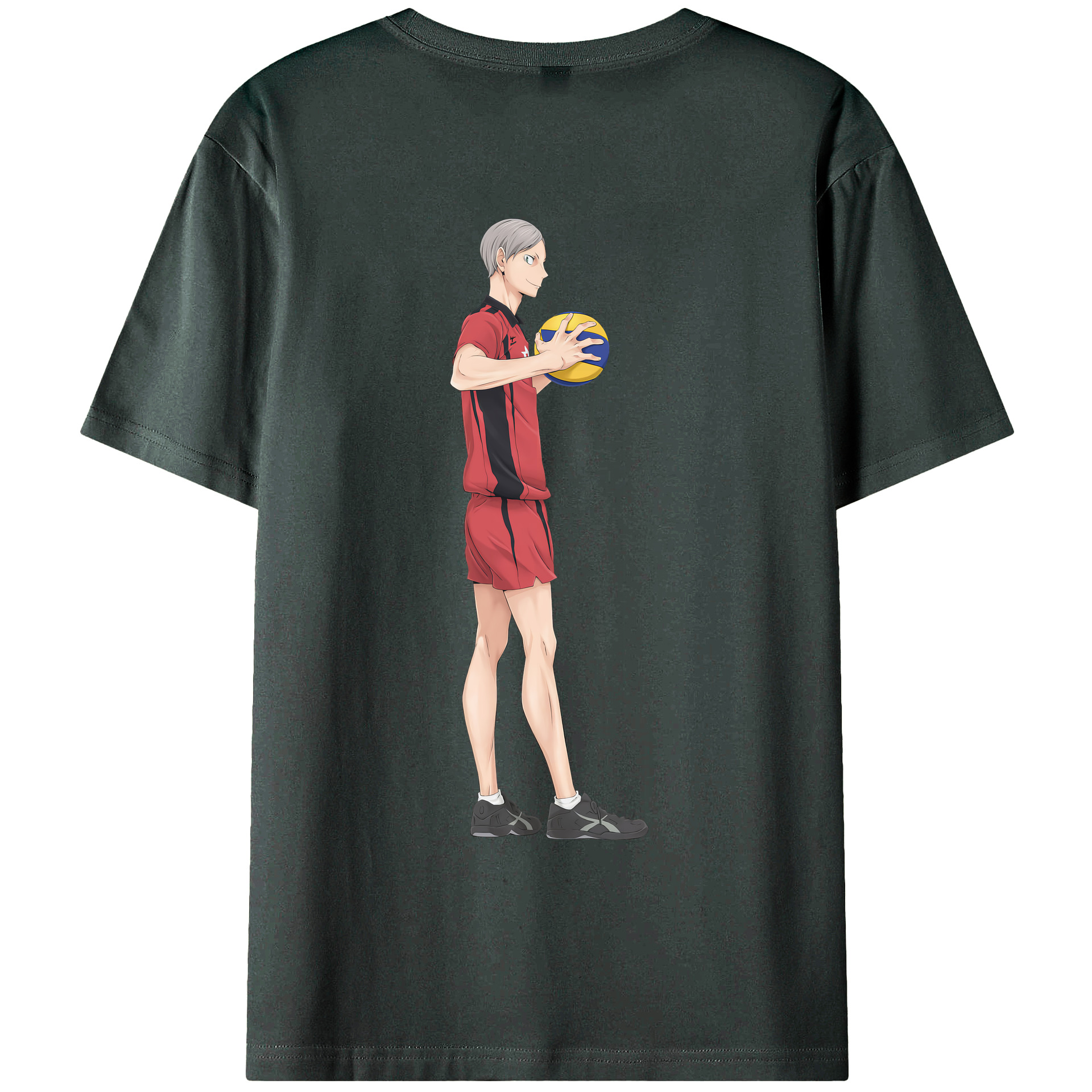 （画像用） ハイキュー!! Haikyu!! 綿100％ メンズ半袖Tシャツ（バックプリント） 通気性